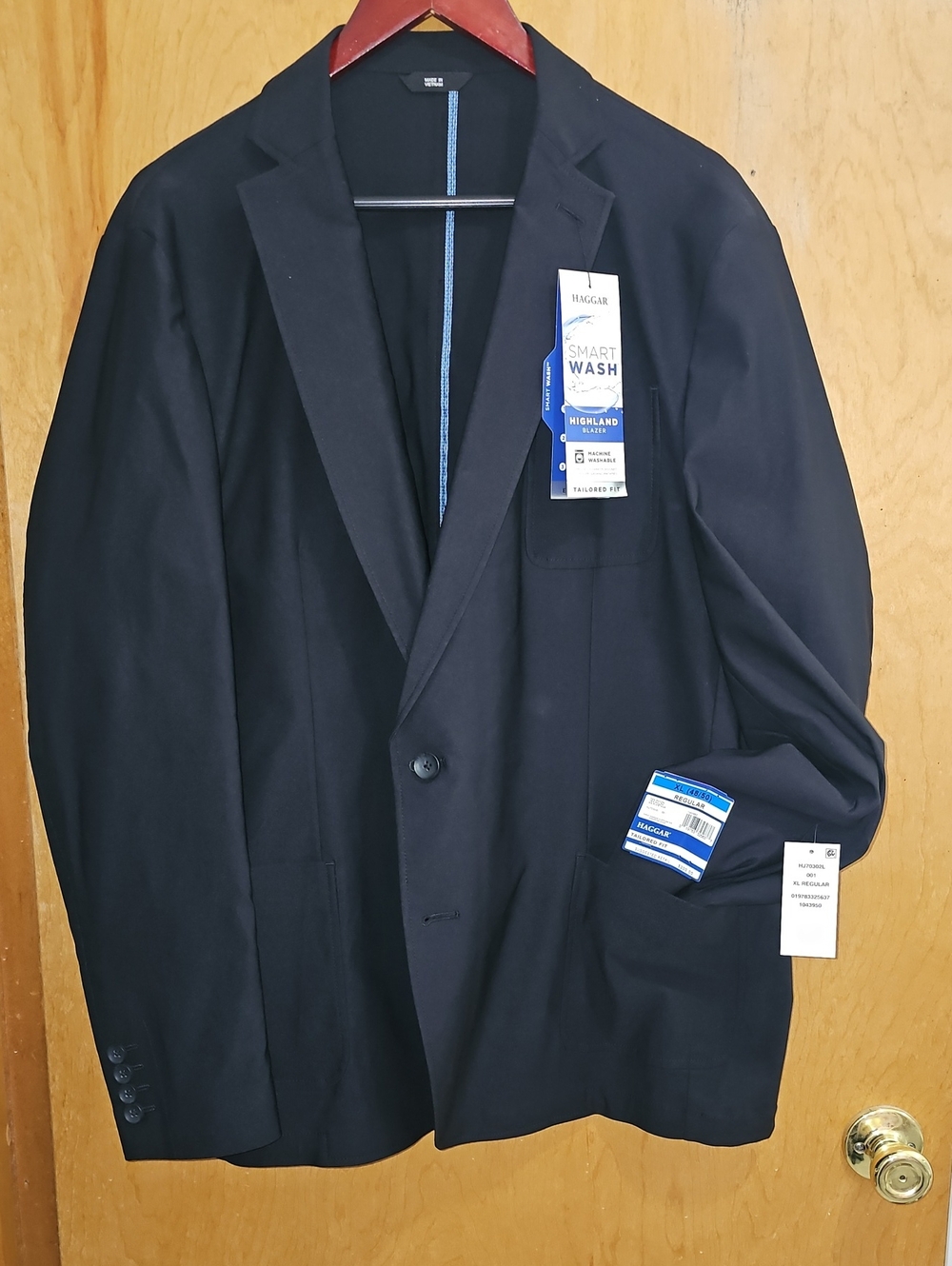 Haggar Men's Black Single-Breasted Blazer